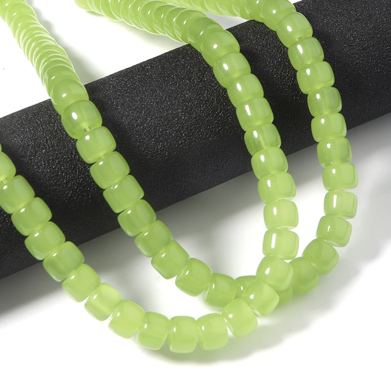 Apx 60pcs 8x6mm Crystal Glass Beads Cylindrical Loose Spacer Beads For Jewelry Making Supplies DIY Bracelet Necklace Accessories