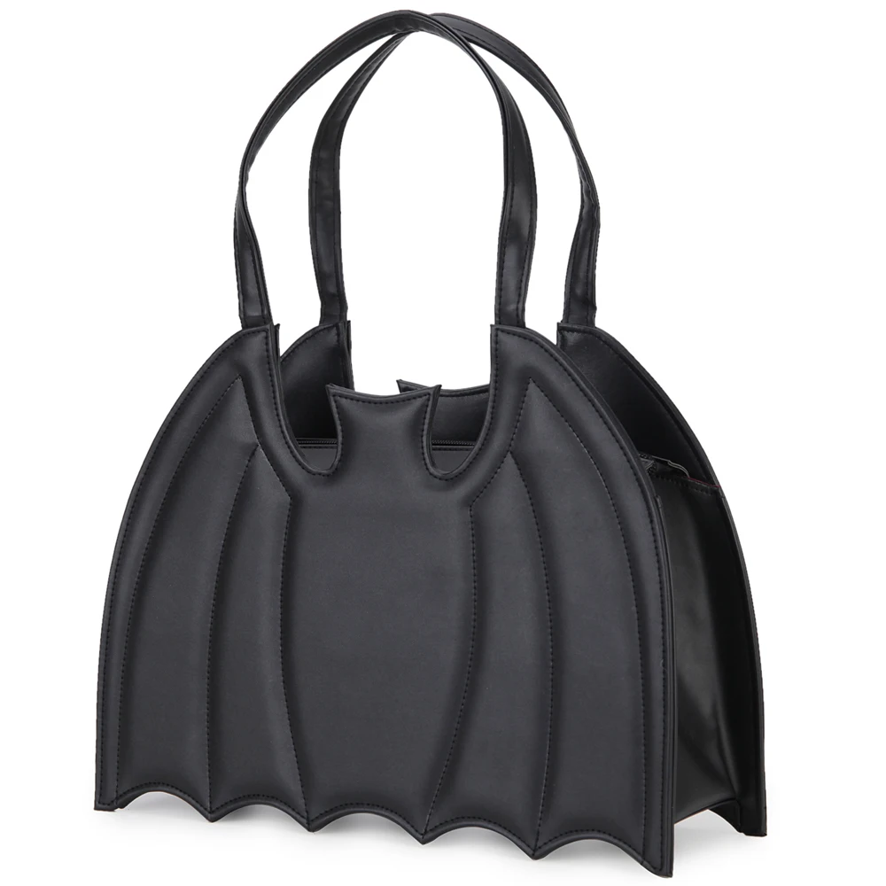 Gothic Coffin Shape Purse Handbag for Women Halloween Shoulder Bag Black Wings Amazon.com: ENJOININ Gothic Coffin Ita Bag Purses for Women  main image 3