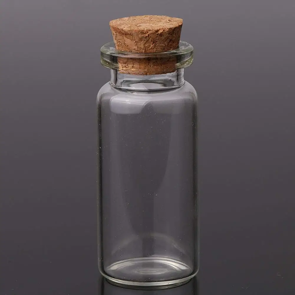 10 pcs Cork Stopper Glass Bottles Vials Jars Container 24x12mm Size A3N5