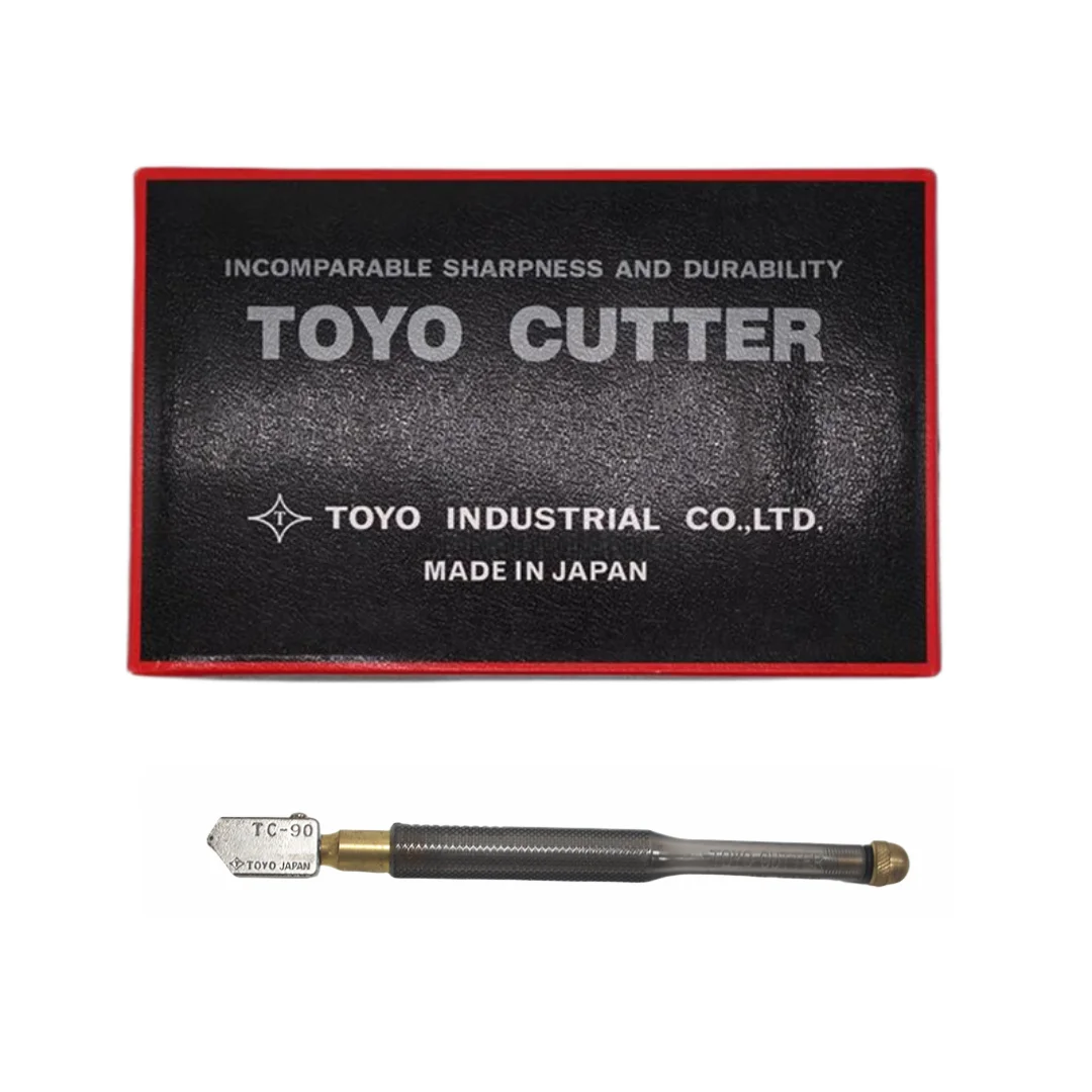 Tungsten Carbide Glass Cutter TOYO TC-90 – Professional Straight Line Glass Cutting Tool for Tile Ceramic Mirror DIY