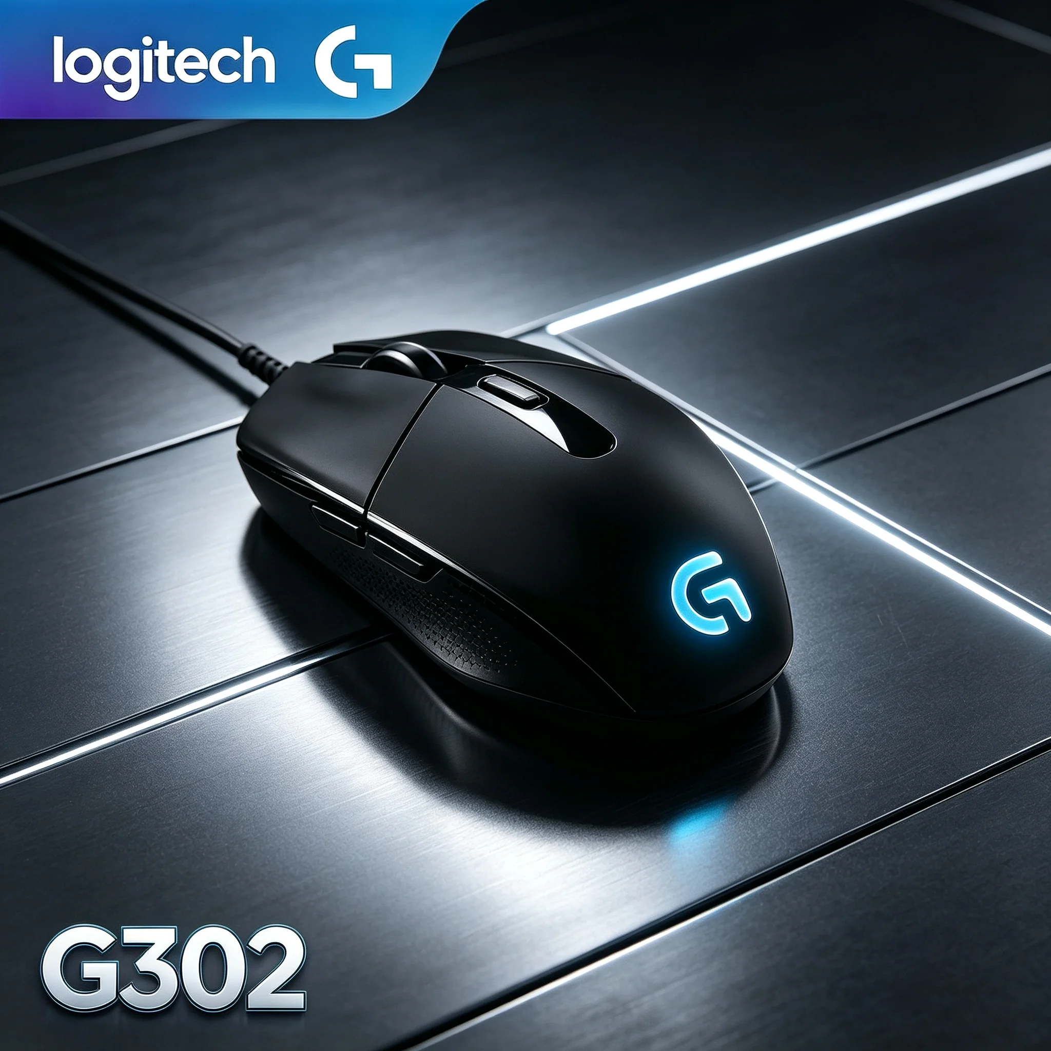 Logitech G302 MOBA Gaming Mouse Wired USB Connection 6 Keys Programmable RGB Backlight Light‑Weight Mice For Gamer Daily Gaming