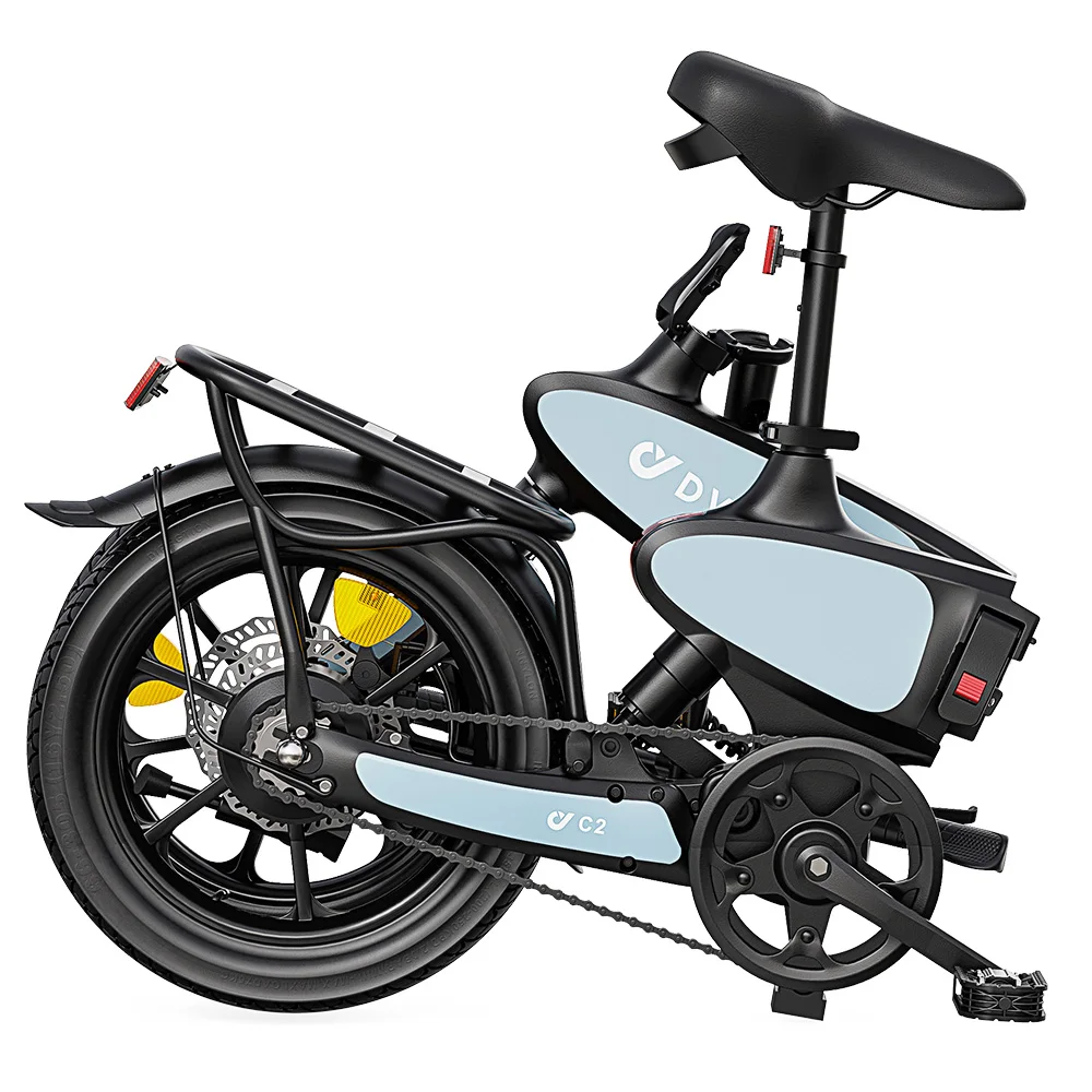 DYU C2 Electric Bike 250W Motor 48V 7.5Ah Battery 16*2.5-inch Tires, 25km/h Max Speed, 40km Range, Dual Disc Brakes, LED Display