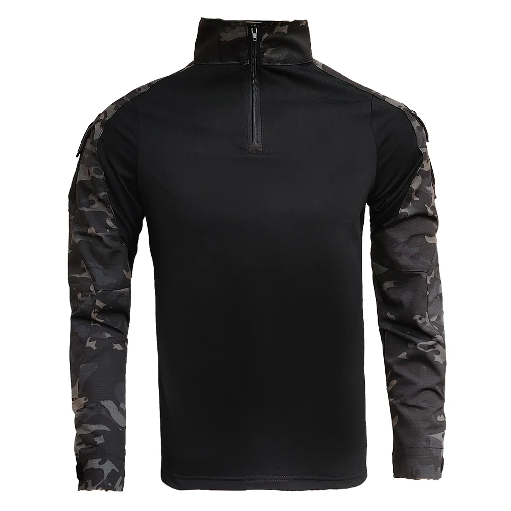 Tactical Combat Shirt Men Black Shirt US Clothing Tatico Tops CPU Multicam Camouflage Shirt Hunting Fishing Clothes Mens