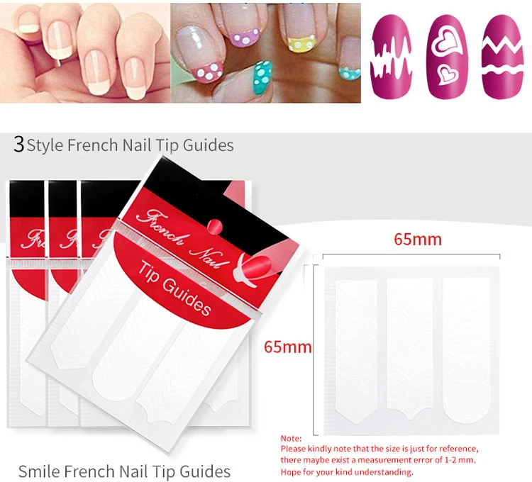 French Tip Maniküre-Aufkleber, 10/50/100 Stück, Nagelkunst-Führungsstreifen, French Line, selbstklebende DIY-Nagelaufkleber, Fransendesigns – Detail 2