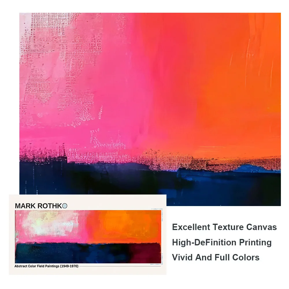 1pc Frameless  Mark Rothko Abstract Color Field Canvas Painting Mark Rothko Wall Art Color Poster Mark Rothko Canvas Art Color P - view 6