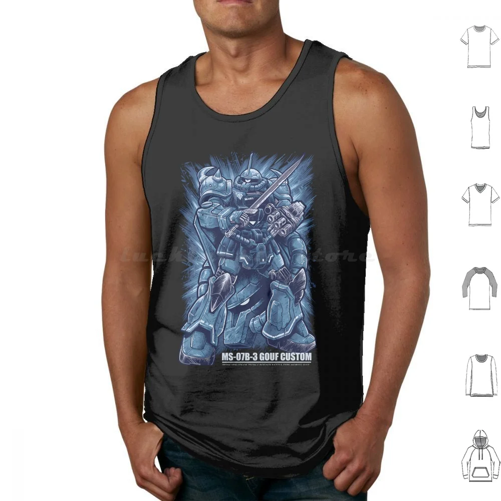 Gouf Custom Tank Tops Vest Sleeveless Gouf Strike Rx 78 Robot Rx78 Sinanju Titans Anime Japan Japanese Manga Geek