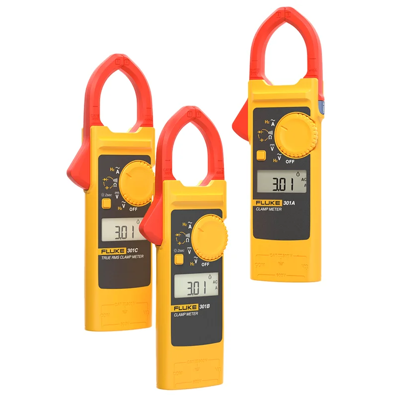 Fluke 301 Series Clamp Meter Portable 10mm Jaw AC Current AC/DC Volt Ω Frequency  301A  301A+  301B  301C 301D