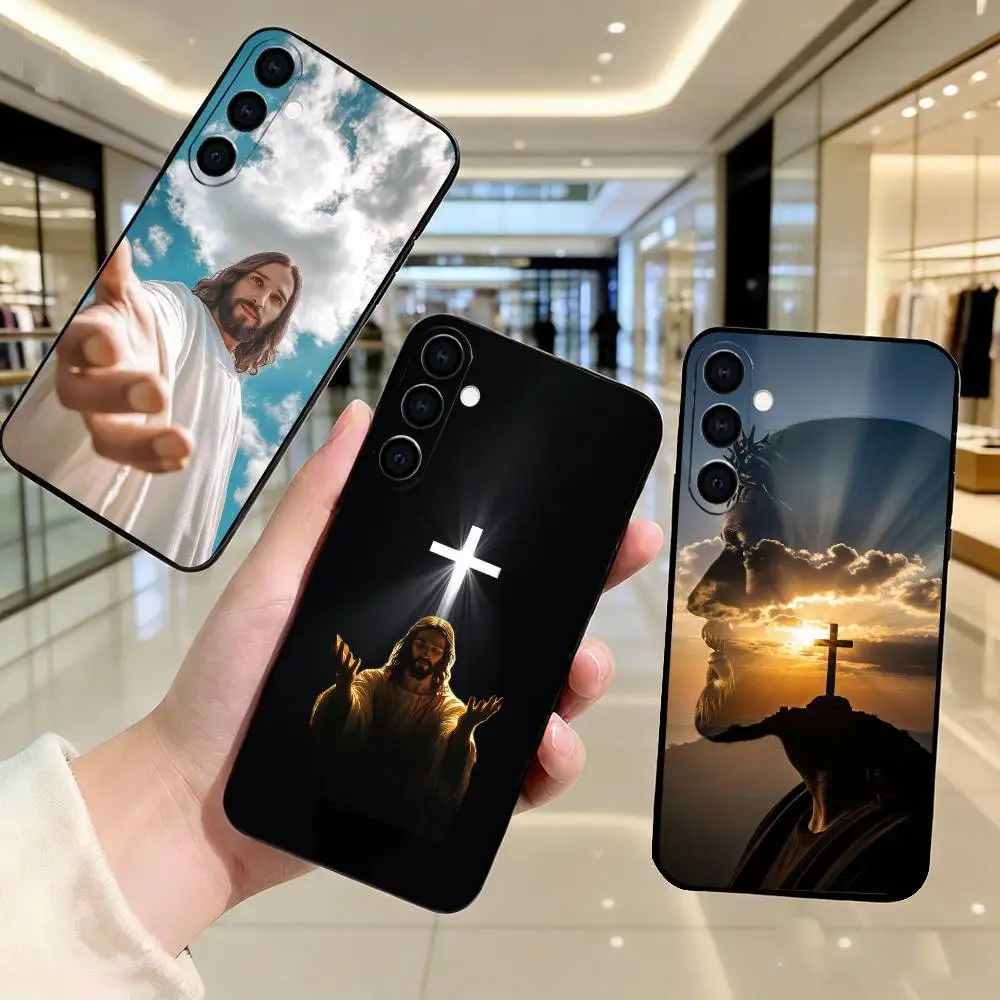 H-Holy J-Jesus C-Christ JC  Phone Case For Samsung Galaxy A73,A72,A71,A70,A53,A52,A51,Soft Silicone Black Cover