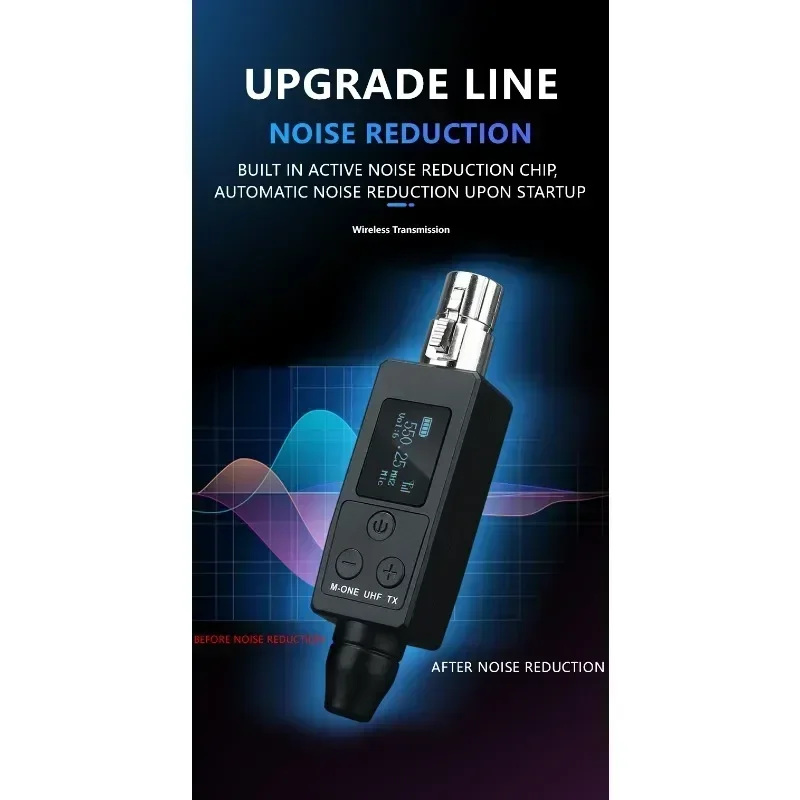 VK-38 UHF Wireless Converter XLR Transmitter and Receiver for Dynamic Microphone Guitar Transmission Adapter