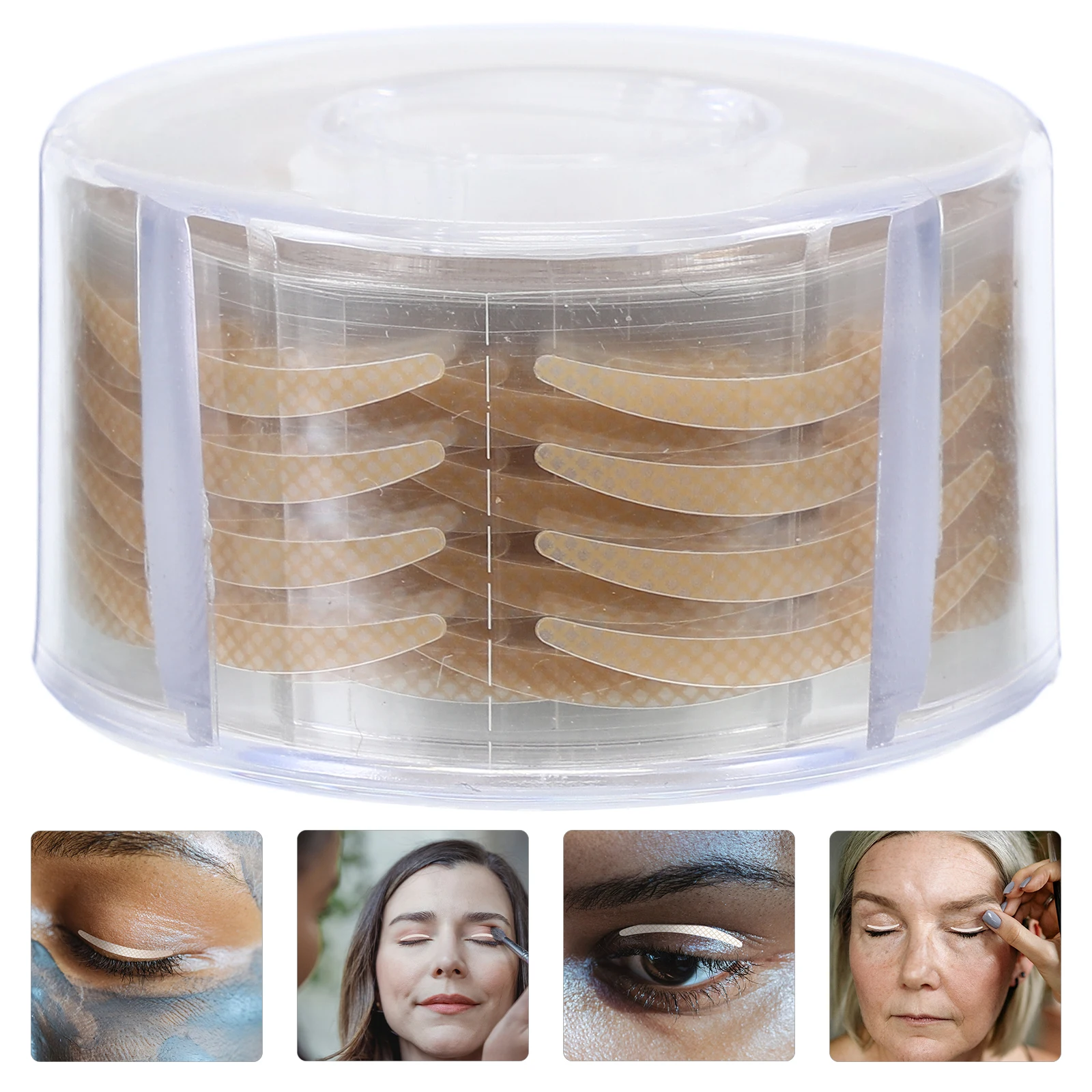 

600pcs Double Eyelid Stickers Light Brown Skin Tone Invisible Mesh Fiber Eyelid Tape Natural Thin Breathable Makeup Applicable