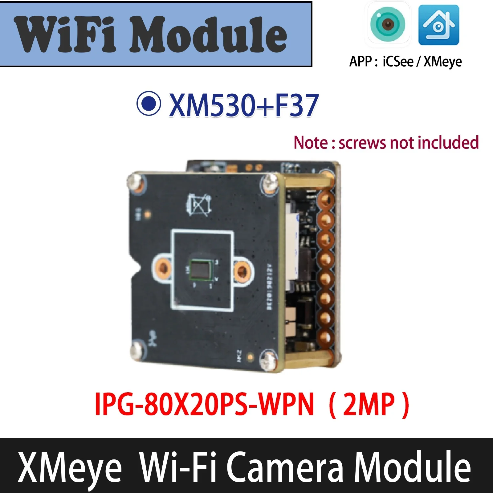 XMeye 2MP 1080P WiFi Camera Module H.264 Format with Flash Map TF Card Slot Function XM530+F37