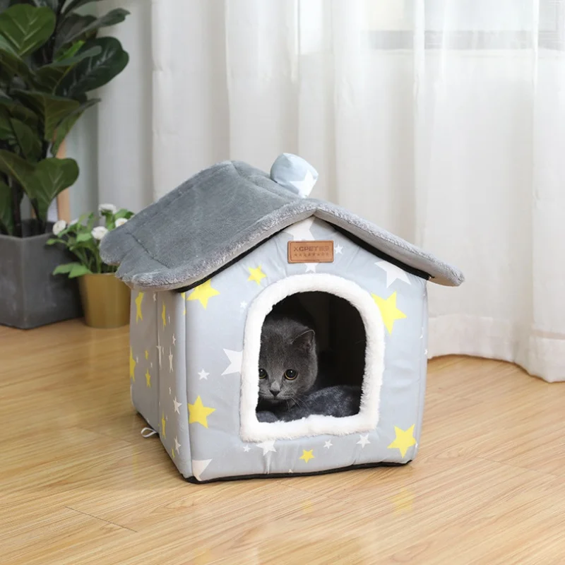 

Foldable Cat/dog Pet Nest Detachable and Washable Cat House Dog House Indoor Cat Nest Suitable for Small and Medium-sized Pets