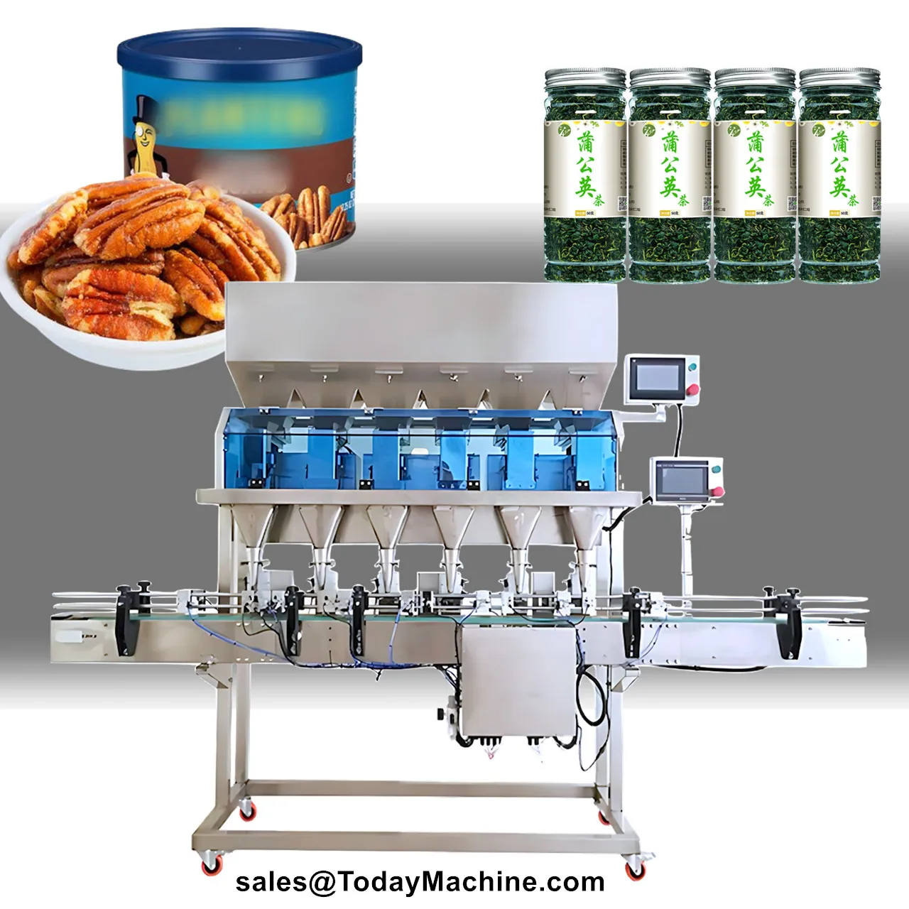 Automatic Weigher Nuts Biscuit Candy Canned Filling Machine Line for PET Glass Jar