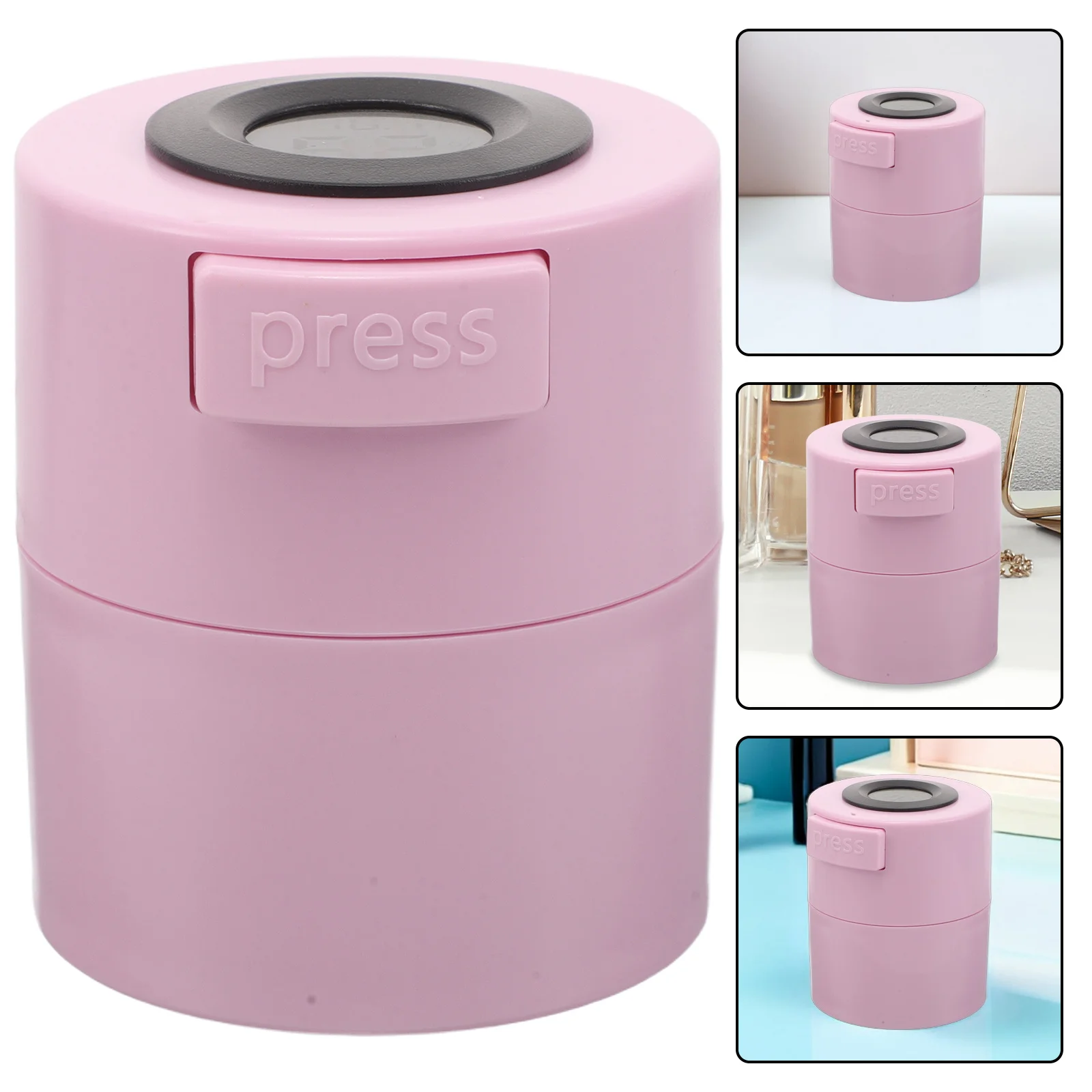 

Eyelash Extension Glue Jar Airtight Lash Holder Case with Temperature Humidity Display Leak Proof Storage for Salon Home Use