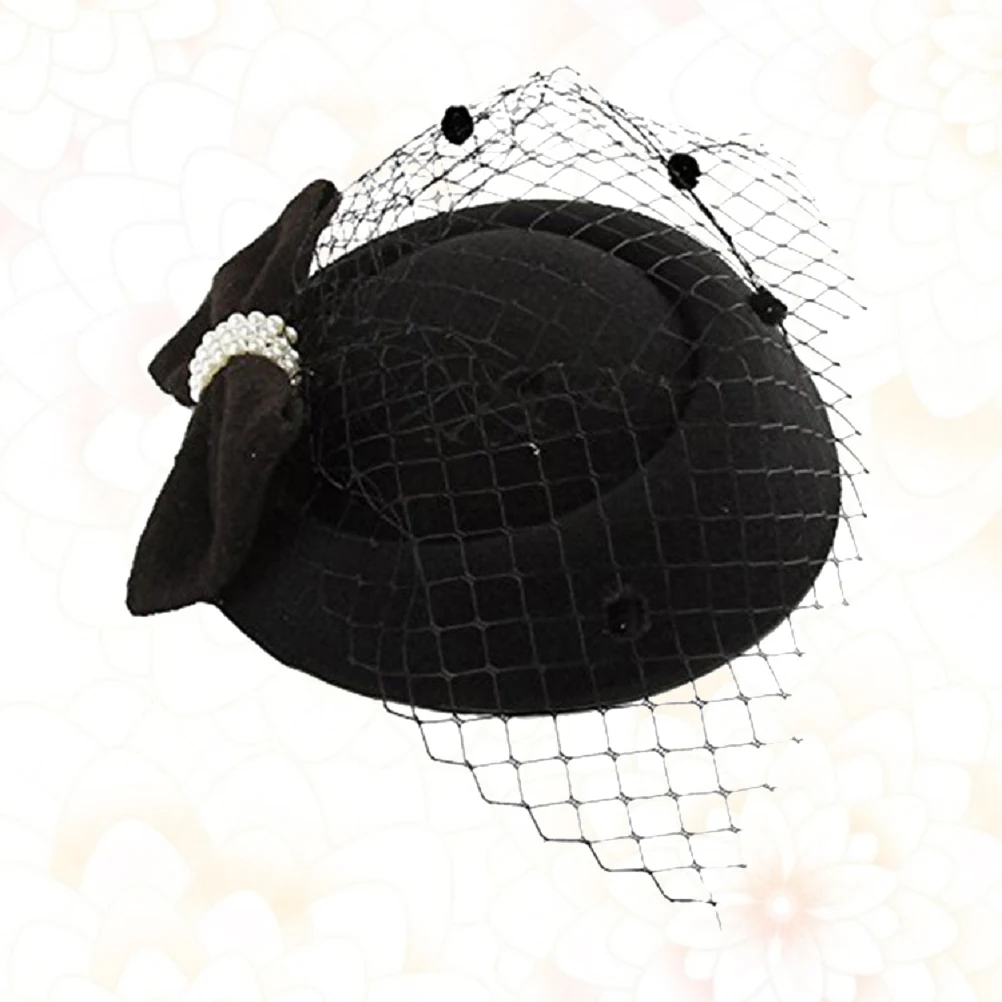 

Bridal Hat Hair Clip Elegant Lace Bowknot Women Accessories Black Tea Party Banquet Headdress Stylish Lightweight Classic Design