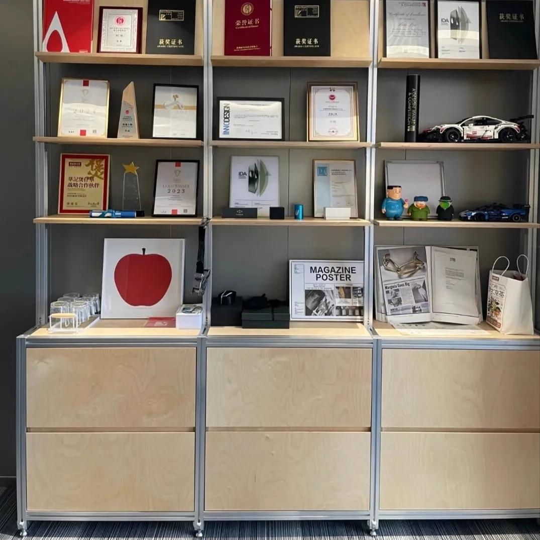 

Birch, aluminum profile, multi-layer, drawers, storage, side cabinet