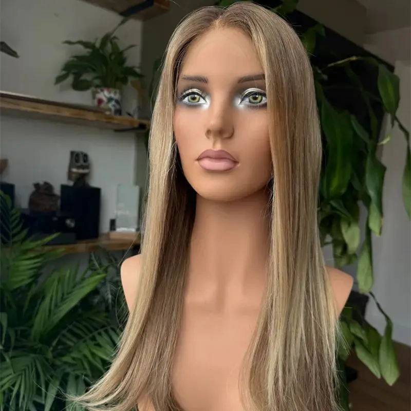 13X4 أومبير شقراء براون Balayage HD الدانتيل شعر مستعار أمامي طويل مستقيم بوب شعر مستعار للنساء الاصطناعية قبل قطعها شعري غلويليس شعر مستعار