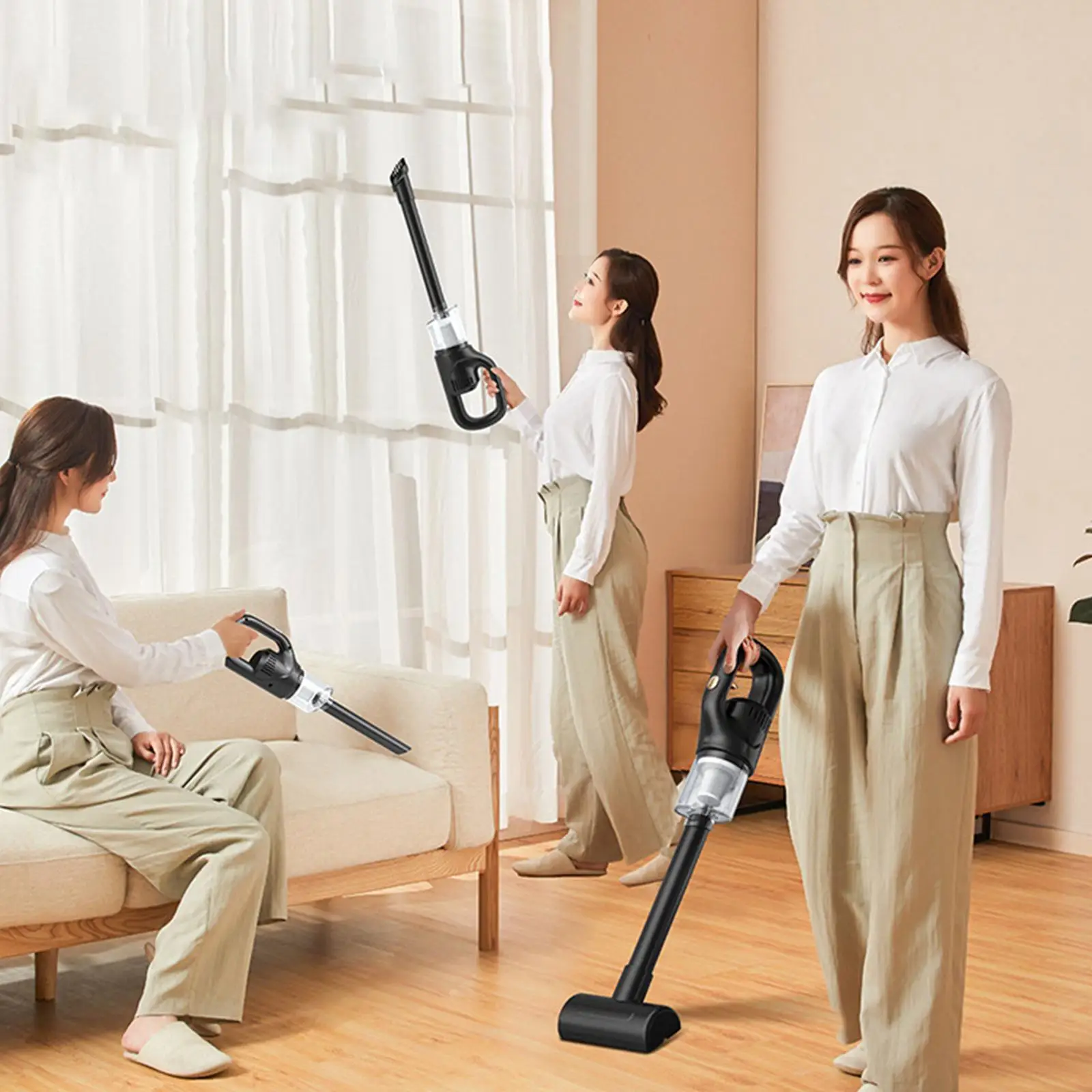 مكنسة سيارة صغيرة لاسلكية 1200 مللي أمبير في الساعة ترشيح عالي الكفاءة 5000PA للسيارات