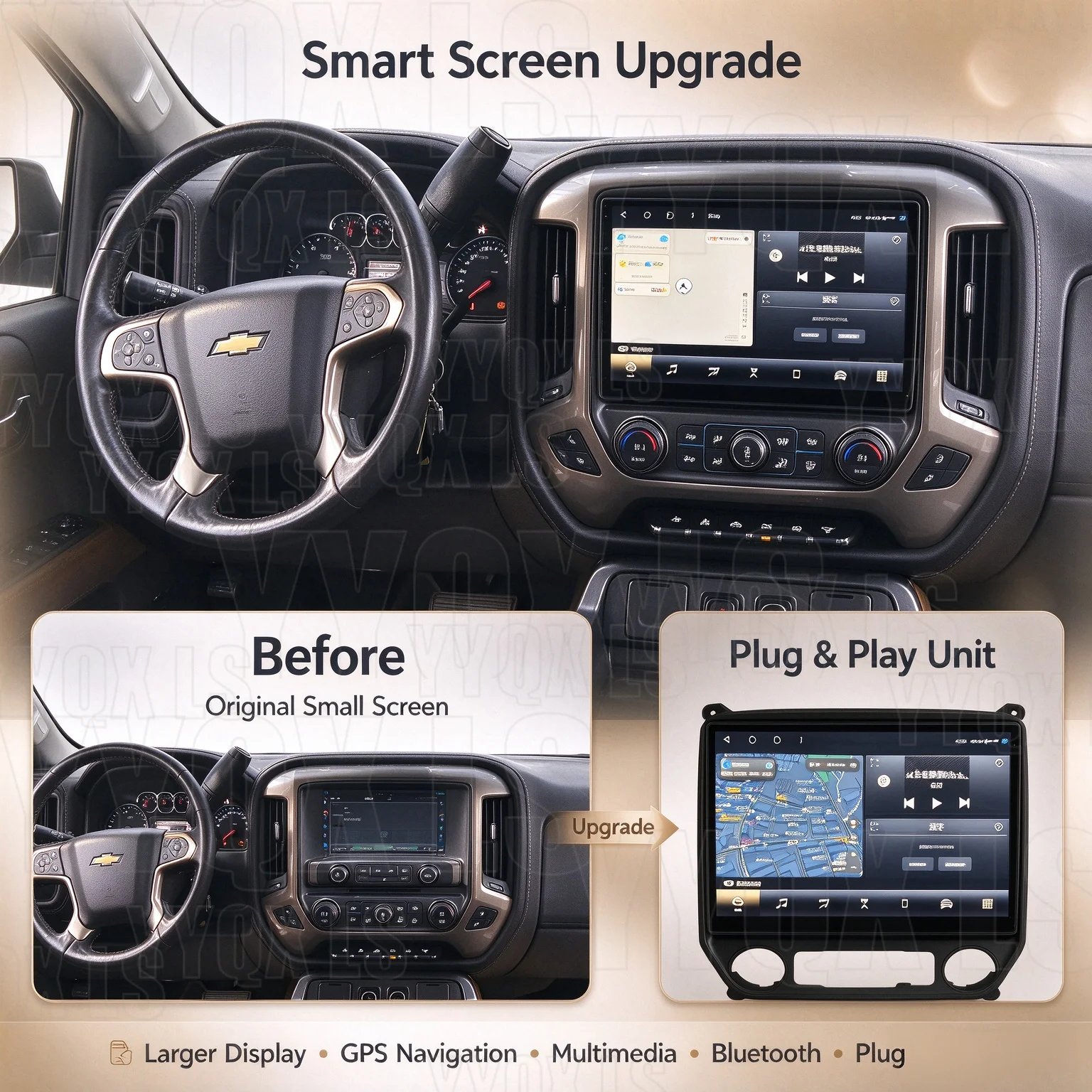 Car Radio Stereo Receiver Android For Chevrolet Silverado GMC 2014 2015 2016 2017 2018 GPS Automotive Multimedia Auto DSP Audio