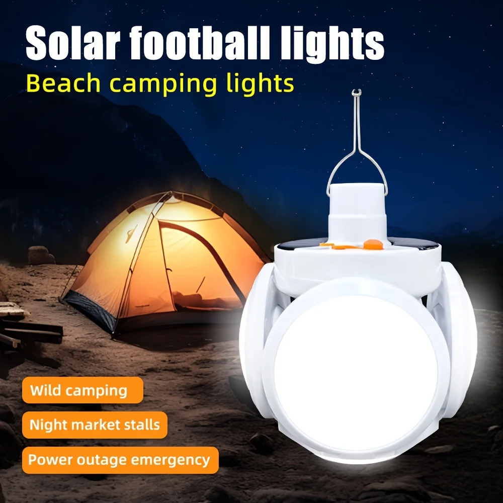 

Перезаряжаемый солнечный фонарь для кемпинга, портативный светодиодный фонарик с дисплеем питания, крючок Type-C, несколько режимов освещения, аварийная ситуация на открытом воздухе
