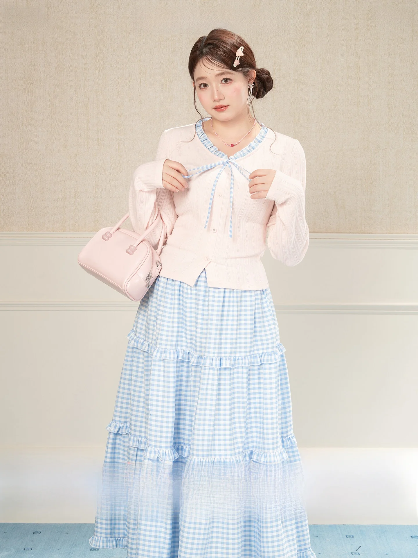 

Комплект Sweet Heynew: модный клетчатый топ и юбка больших размеров из хлопка для женщин (коллекция Pre-Spring)