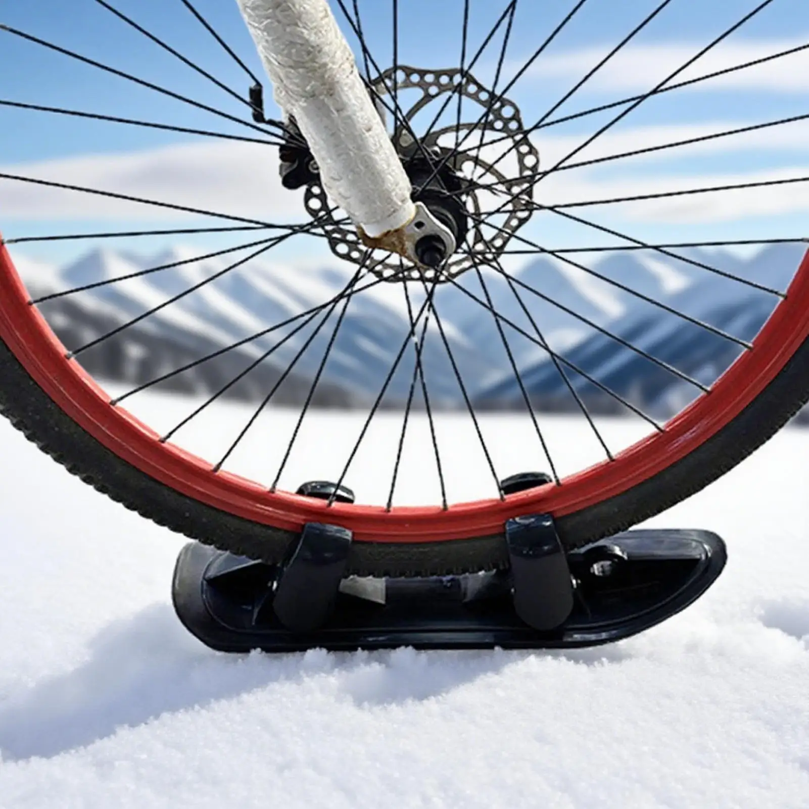 Scooter Ski Sled 2 in 1 Snow Sledge Board Outdoor Winter Snowboards Ski Sled Board for Golf Carts Bike Skiing Attachment