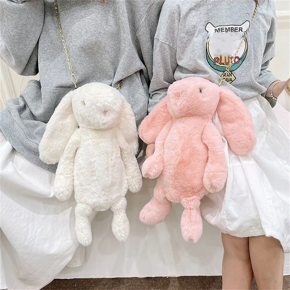 Porte-monnaie en peluche à longues oreilles, sac initié, sac à bandoulière JOStrap, lapin de dessin animé d'animaux, sacs en peluche, sac messager, beurre de lapin