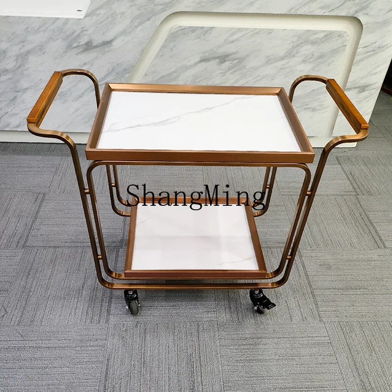 

FG Drinks Mobile Snack Cart Multifunctional Trolley Bar Refreshment Cart Cake Cart