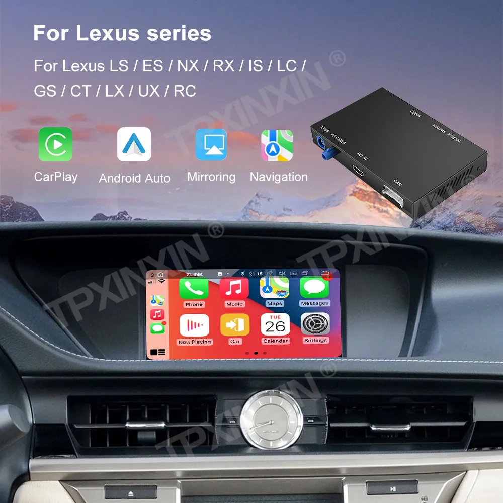 Linux System For Lexus LS ES NX RX IS LC GS CT LX UX LC All Series Wireless Carplay Android Auto FM DSP DAB WIFi GPS RDS Front