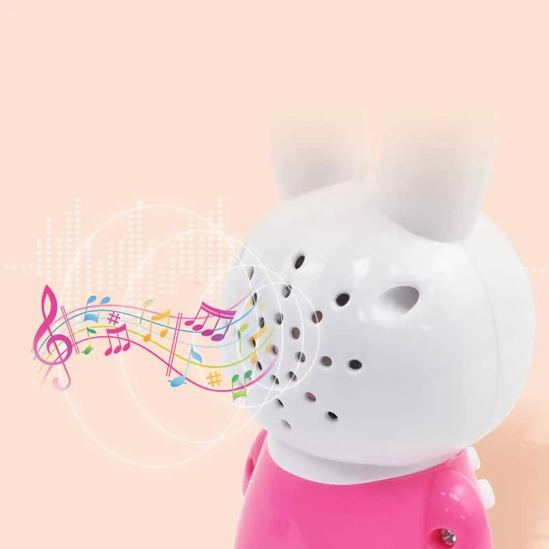 Mini Rabbit-máquina de cuentos multifuncional con luces y música para niños, juguetes de rompecabezas para la primera infancia, máquina de aprendizaje