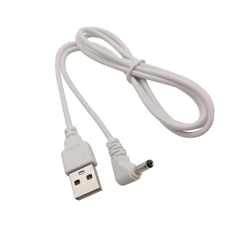 Dc 5v usb 2.0 tipo a plugue macho para 3.5mm x 1.35mm macho plugues cotovelo dc cabo de fio de carregamento de energia conector de cabo de carga usb branco