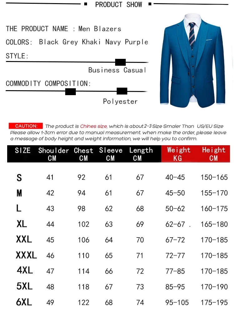 Men Blazers Suit Wedding 3 Pieces Business 2 Set Elegant Full Coat Pants  Latest Vest 2023 Slim Fit Jacket Trousers