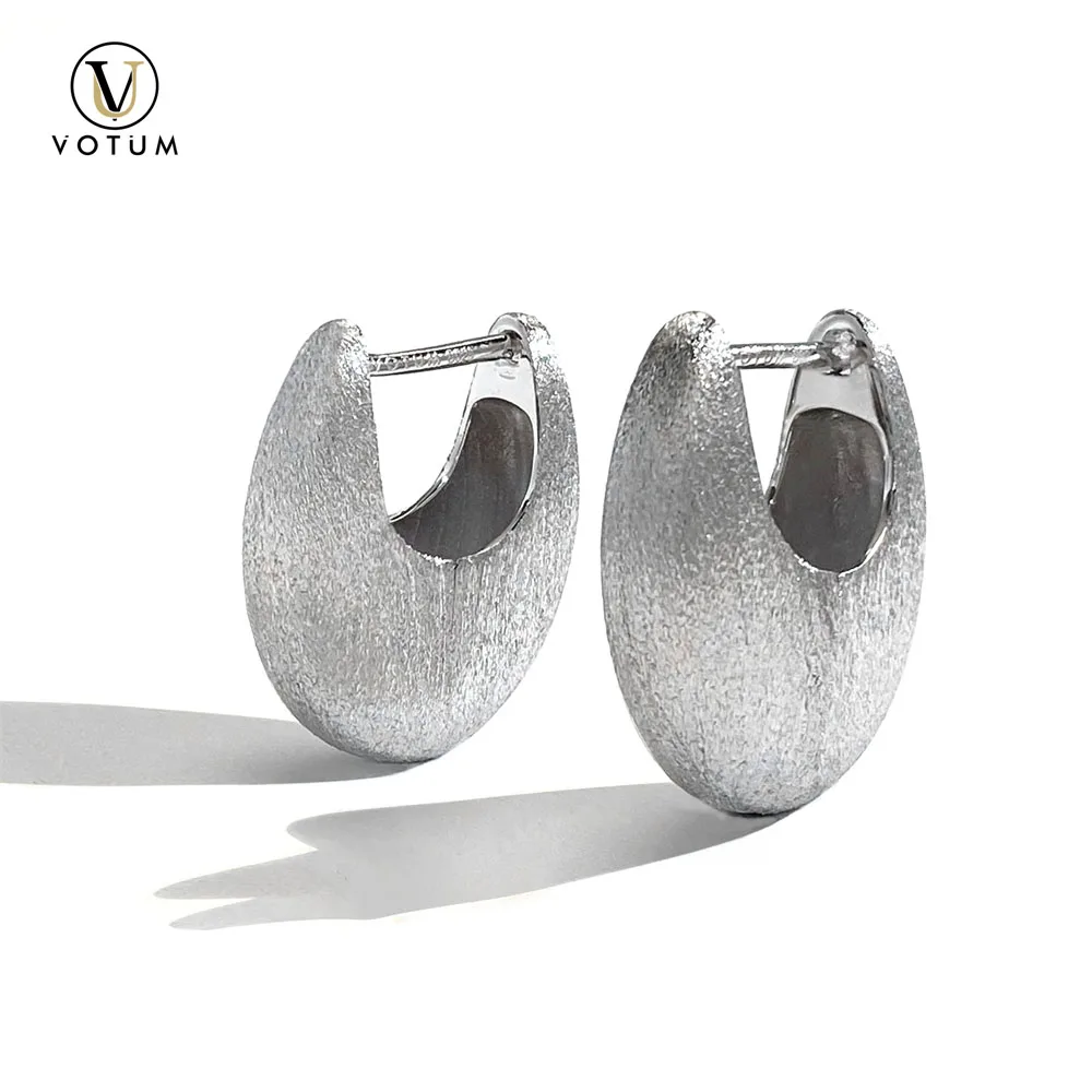 

Серьги-кольца Votum из серебра 925 пробы с покрытием из белого золота 18 карат для женщин, итальянские матовые минималистичные ювелирные изделия ручной работы для повседневного подарка