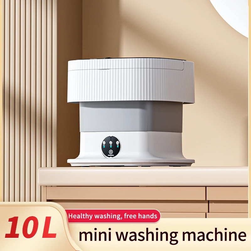 10L Capacity Small Foldable Manual Smart Washing Machine Cleaner Mini  Portable for Traveling Foldable