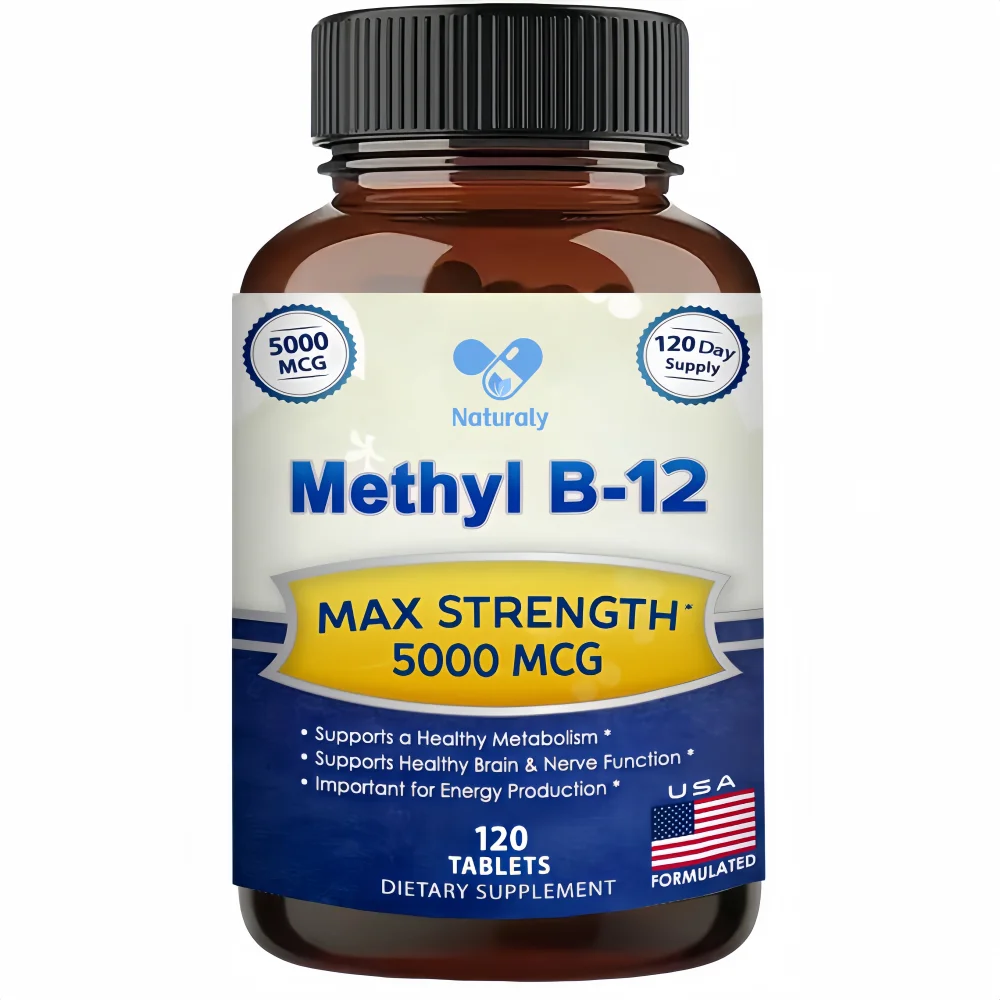 Vitamin B12 - 5000 MCG Supplement -Benefits Brain & Heart Function, Supports Memory, Learning, Helps Boost Natural Energy