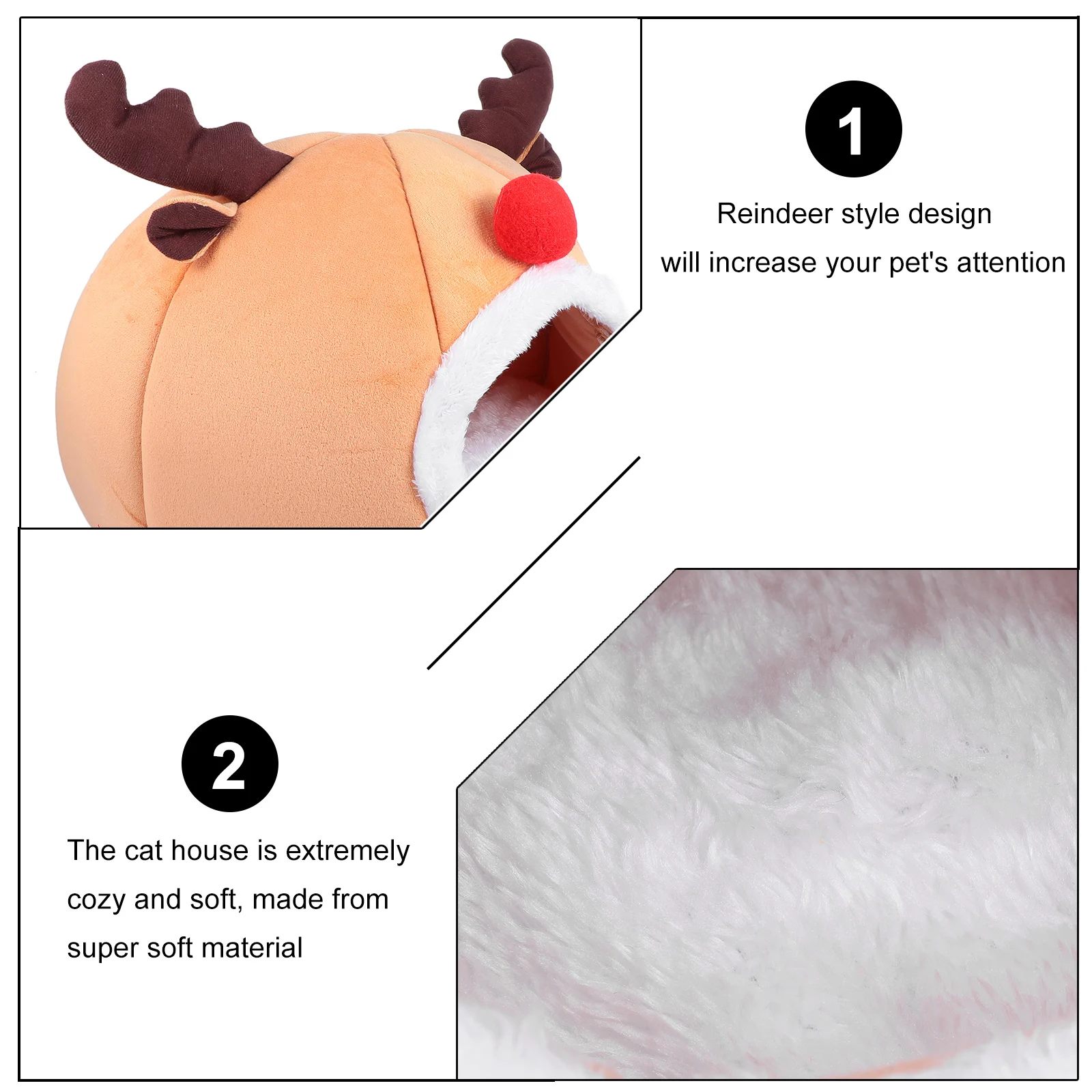 

Pet Nest Tent Half Closed House Dog Bed Warm Cat Sleeping Cloth Christmas Cozy Soft Super Material Small Pets