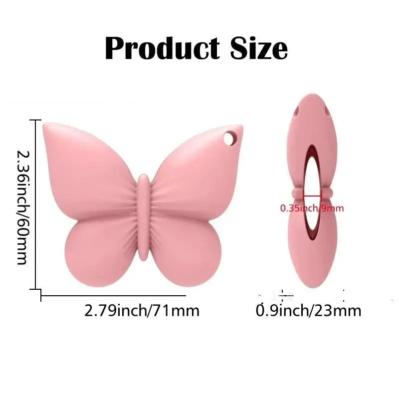 Silicone Butterfly Shaped Lip Balm Holder Keychain Cute Design Multiple Colors Perfect For Handbag Backpack Daily Travel Use