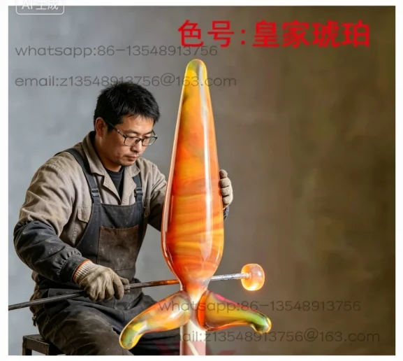 EX51 Royal Amber Fired Color Changing Rod Fired Glass Lamp Rod Color High Borosilicate Spot Quick Shipping