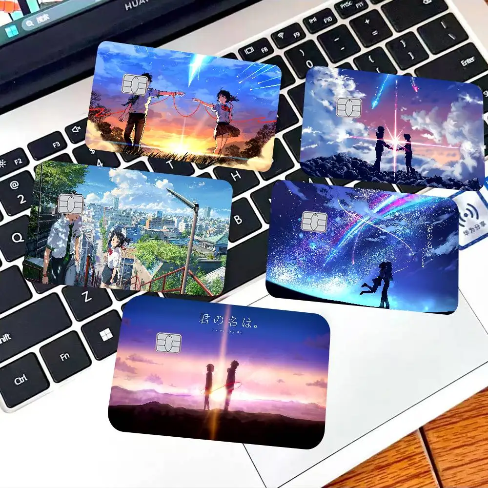 Japan Anime Your Name Game Anime Sticker Film Skin Cover Case for Small Large No Chip Debit Credit Card Front Side