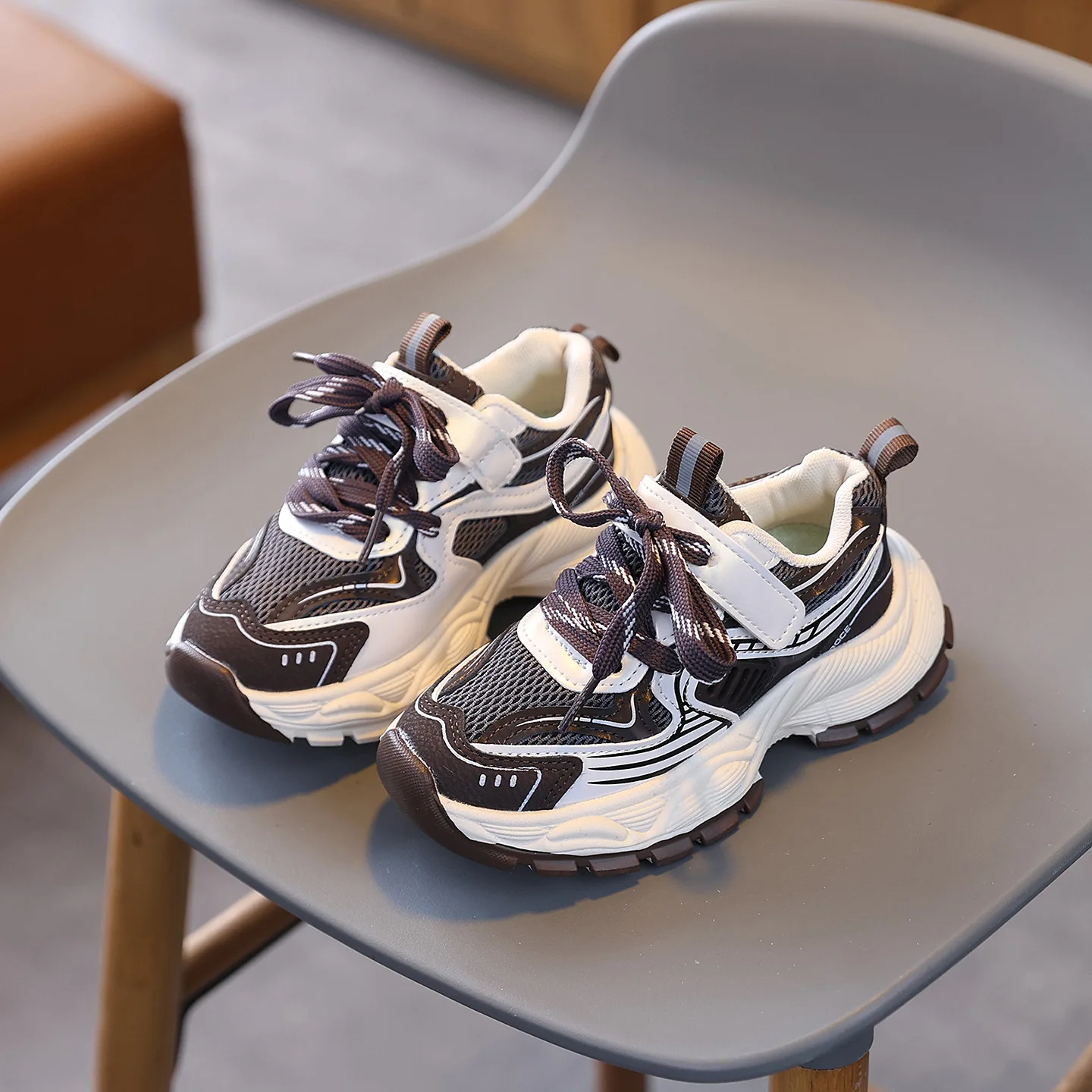 Autumn Children's Boys Girls Chunky Sneakers Kids Hiking Tennis Running Shoes New Toddler Lightweight Breathable Casual Trainers