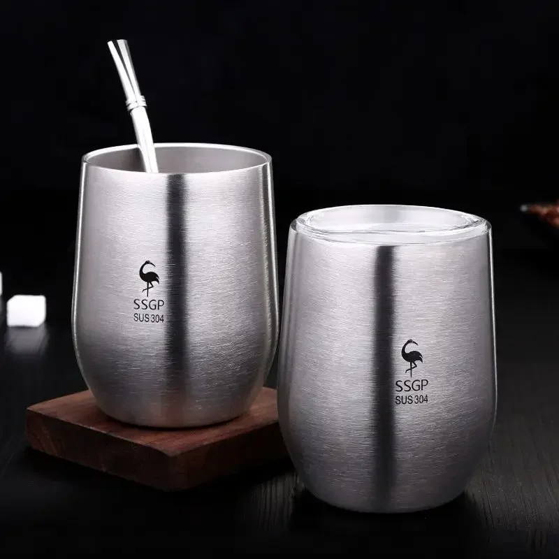 

Yerba Mate Cup 304 Stainless Steel Double Wall Argentine Yerba Mate Gourd with Lid/Straw Portable Tea Mug Coffee Thermos 377ml