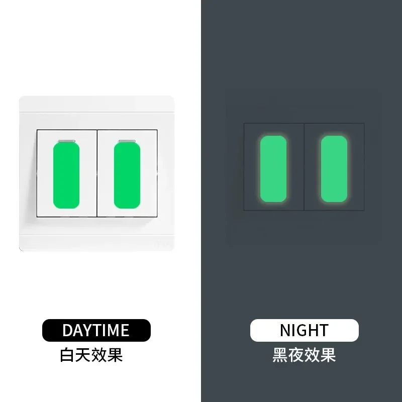 Glow in the Dark Switch Button Label Sticker DIY Luminous Indicating Strip Night Light Wall Decorative Glowing Rectangle Sticker