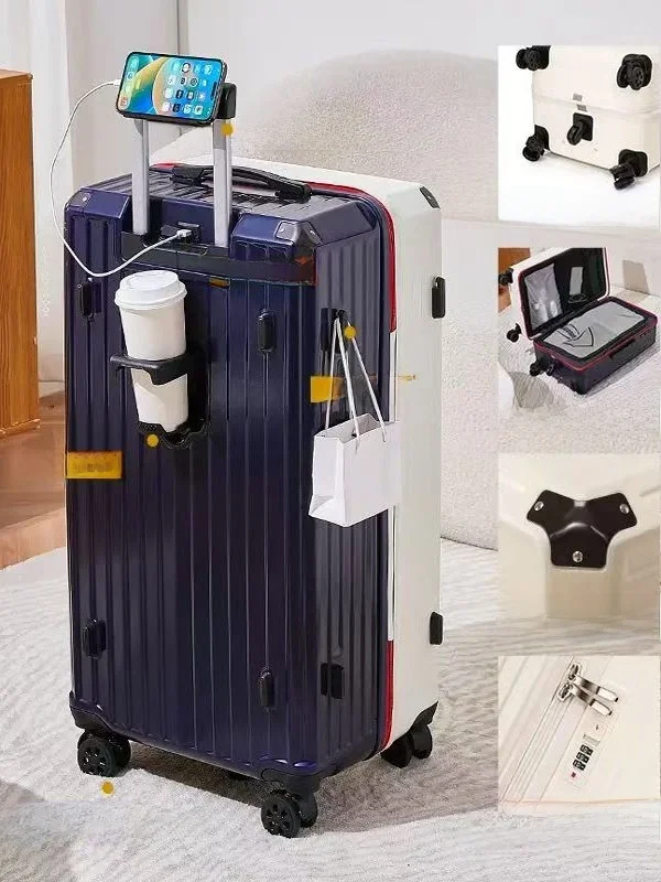 

Large Five-Wheel Suitcase 2025 New 28 Inch Travel Bag for Students And Men Women Faionable ABS+PC Material Universal Zipper...