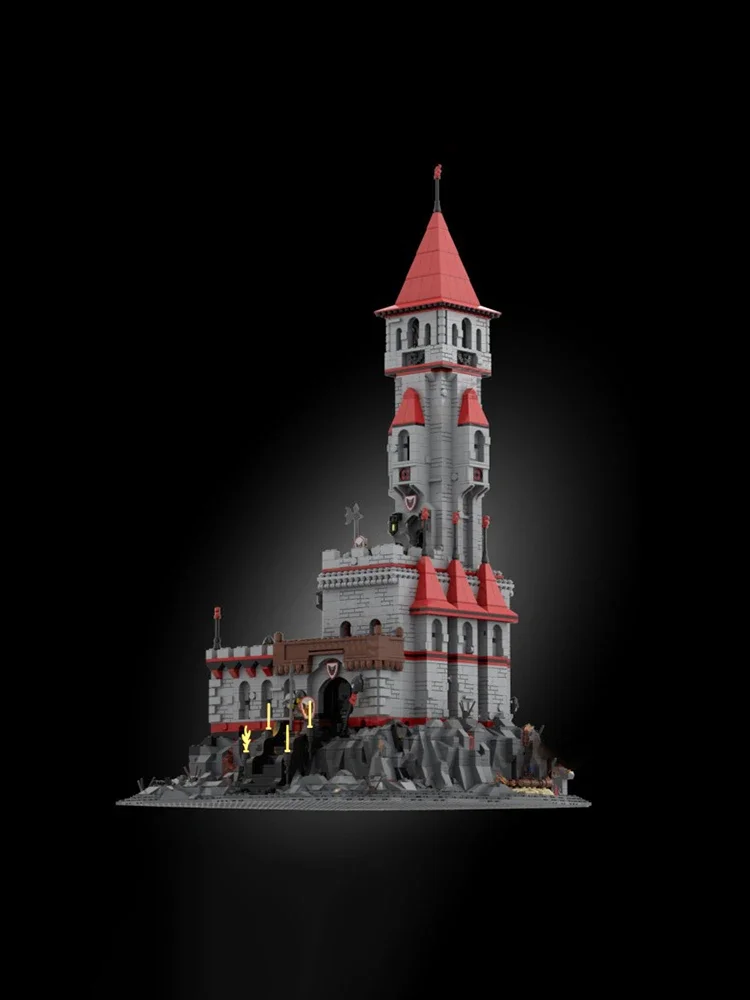 MOC-décennie s de Construction de Château sur la Montagne Volcanique, Modèle de Technologie, Brique à Assembler Soi-Même, Jouet, Cadeaux de Vacances