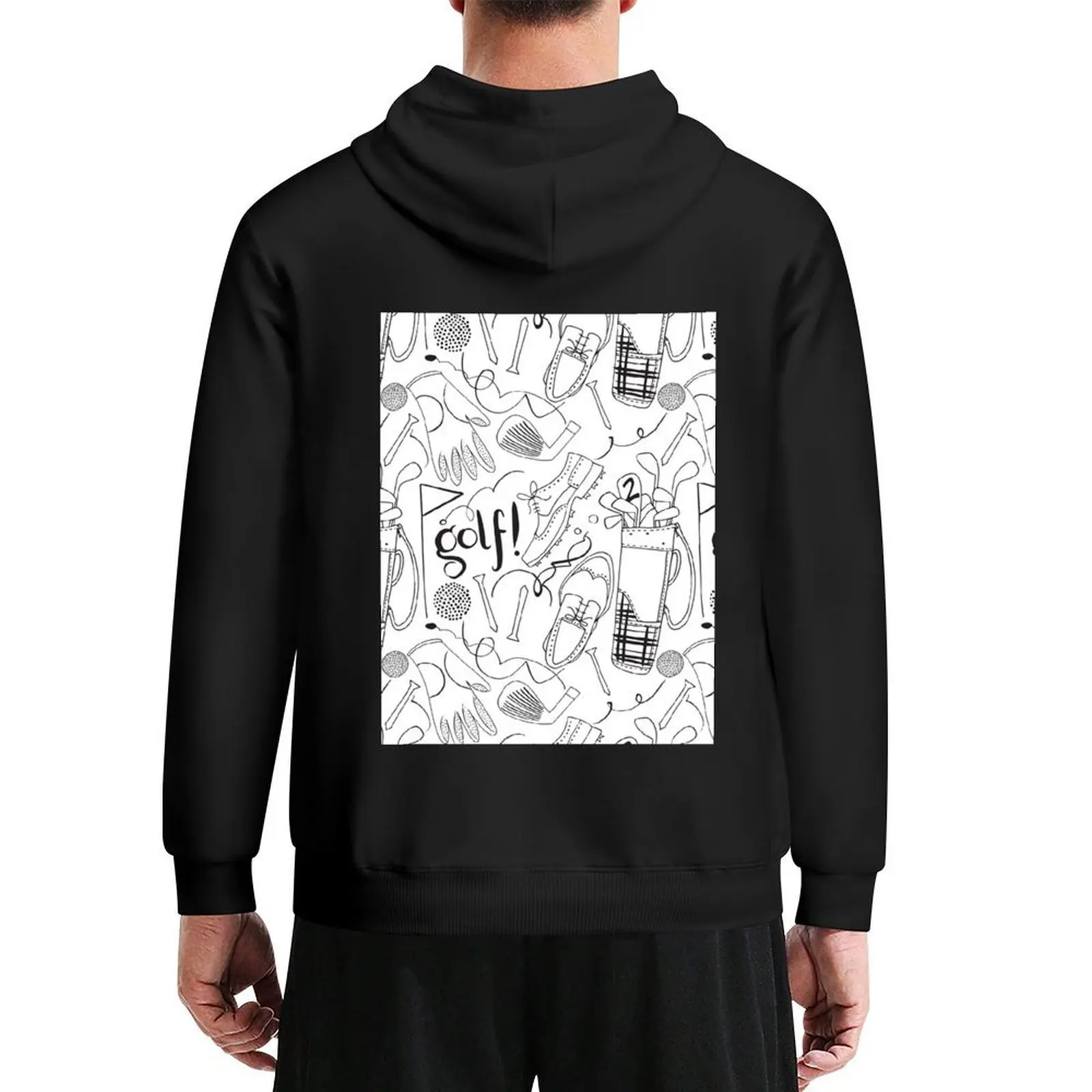 

Golf pattern black Hoodie winter clothes mens designer clothes autumn clothes men wear tracksuit men