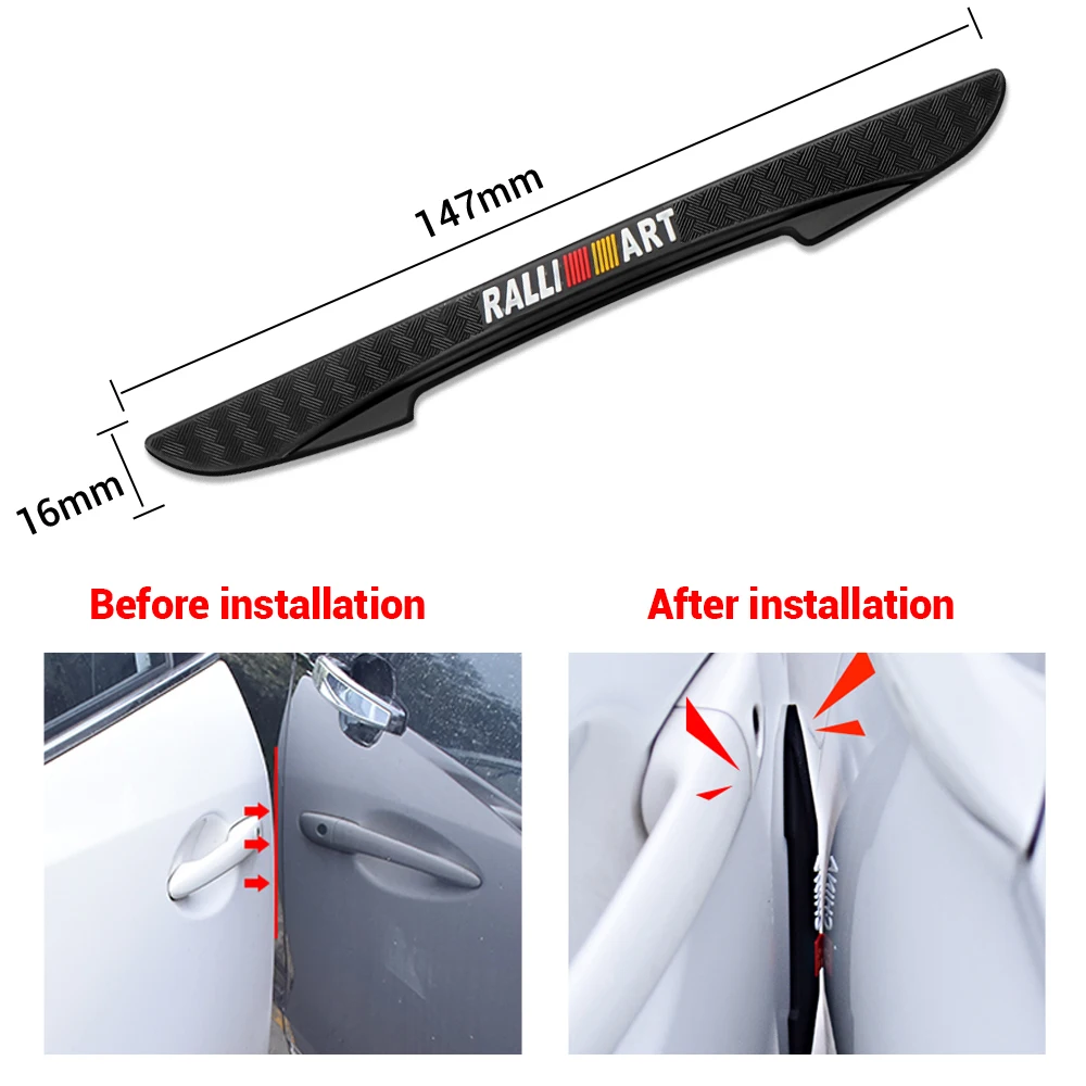 4pcs Rubber Car Door Edge Protector Stickers Anti Collision Strips For Mitsubishi Lancer 9 10 Outlander 3 Asx L200 Pajero etc