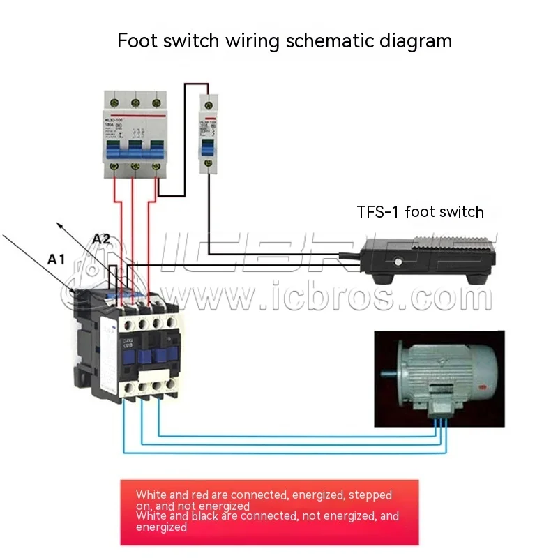 Foot Switch Controller Iron Shell TFS-1 Foot Pedal Self Reset Heavy Duty Front End Push Nonslip With 1 Meter Line 10A/250V