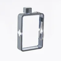 Bouteille d'Eau de dehors Portable de 380ml, Tasse Carrée Plate de Voyage, Taille A5, Bouilloire Transparente de Fitness en Plein Air 4