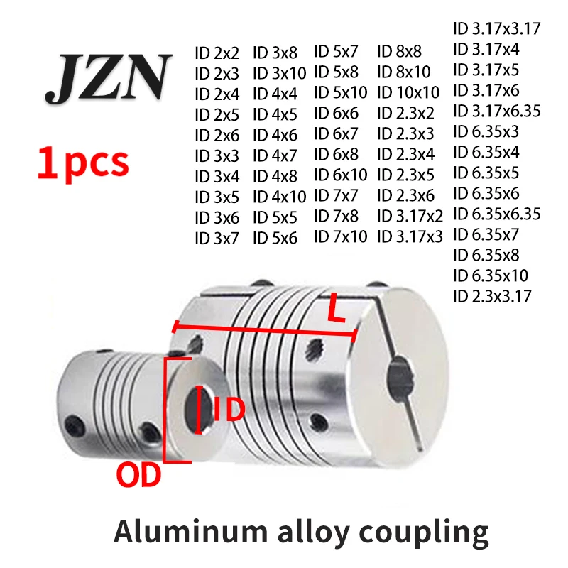 1Pcs Aluminum alloy elastic printer winding coupling D19L25 inner hole 3 4 5 6 7 8 10mm encoder coupling
