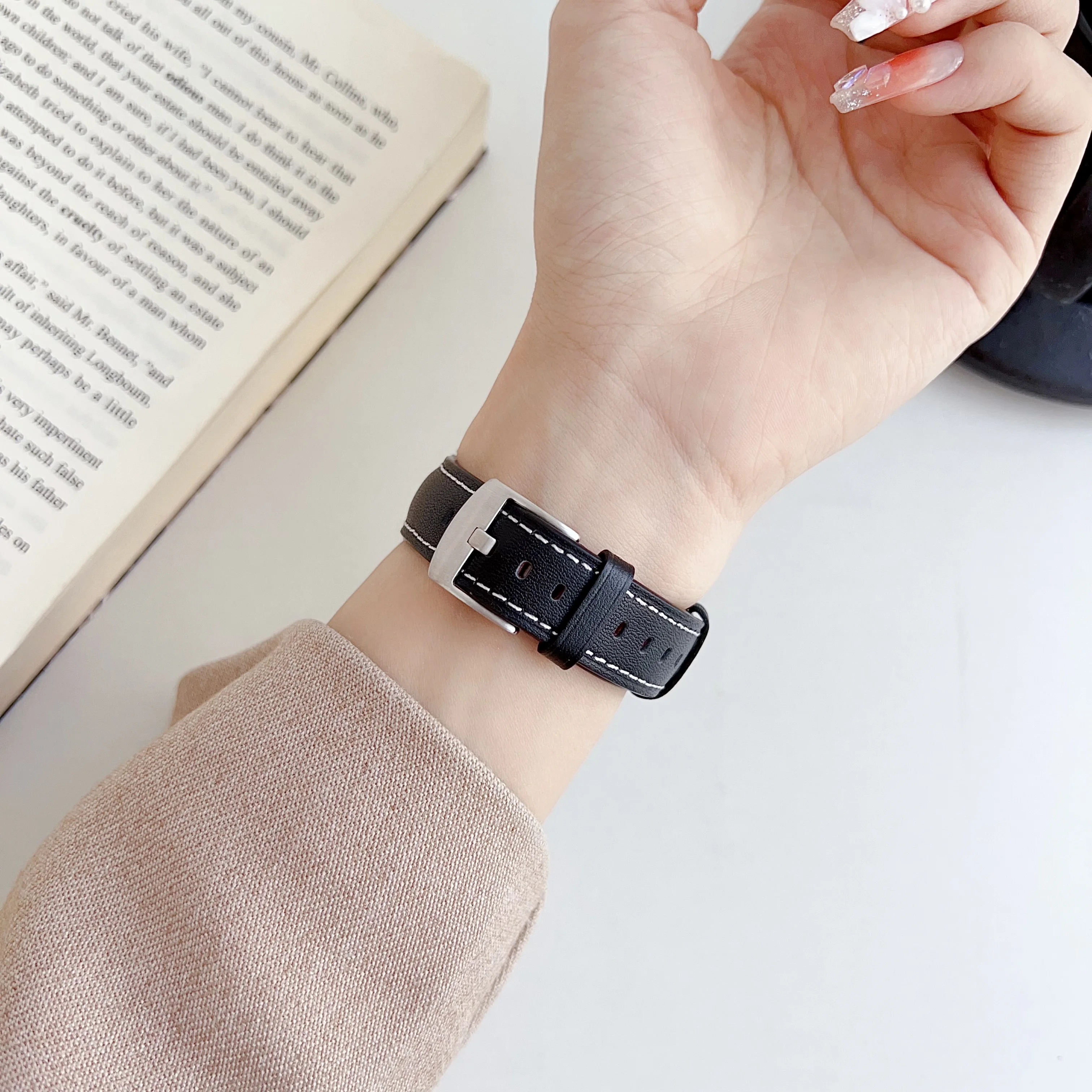 Bracelet de montre en cuir pour femme, bracelet Smartwatch pour fille, Huawei Watch GT4 5, 18mm, 41mm